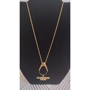 Vintage Trifari Long Necklace 30” Gold Tone "Police Officer's Mom" Charm